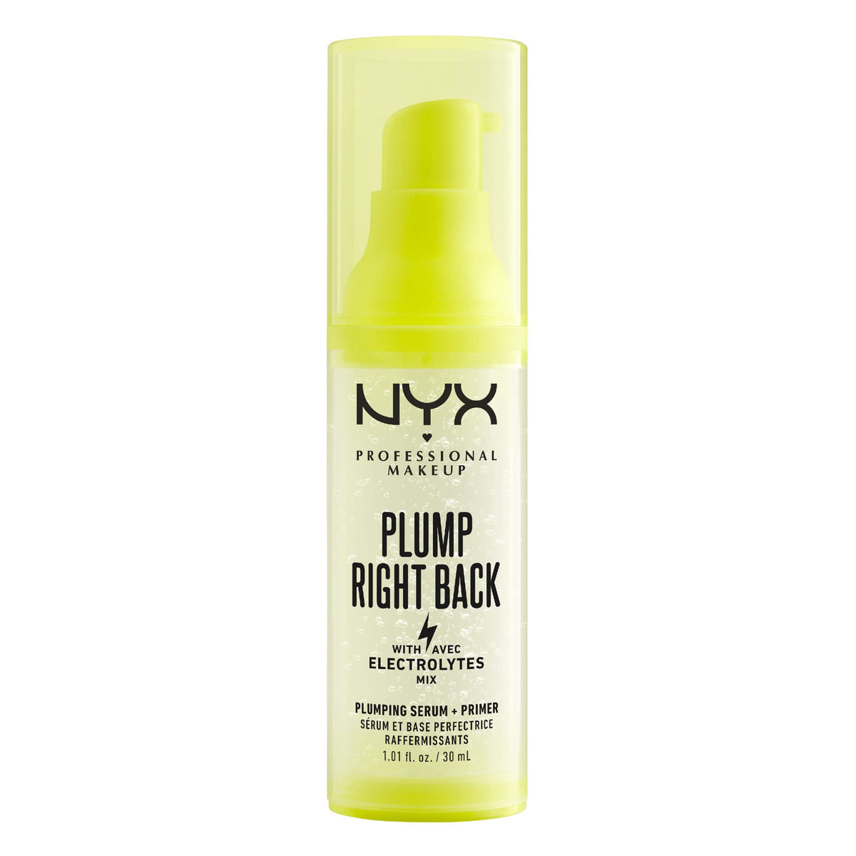 Nyx Professional Makeup Plump Right Back Primer & Serum, With Electrolytes, Vegan Formula, 30Ml