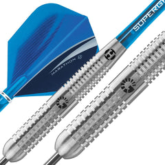 Harrows GENESIS Tungsten Steel Tip Darts Set 21g, 22g, 23g, 24g, 25g & 26g - Includes High Traction Grip, Supergrip Shaft, Marathon Flights & Travel Case
