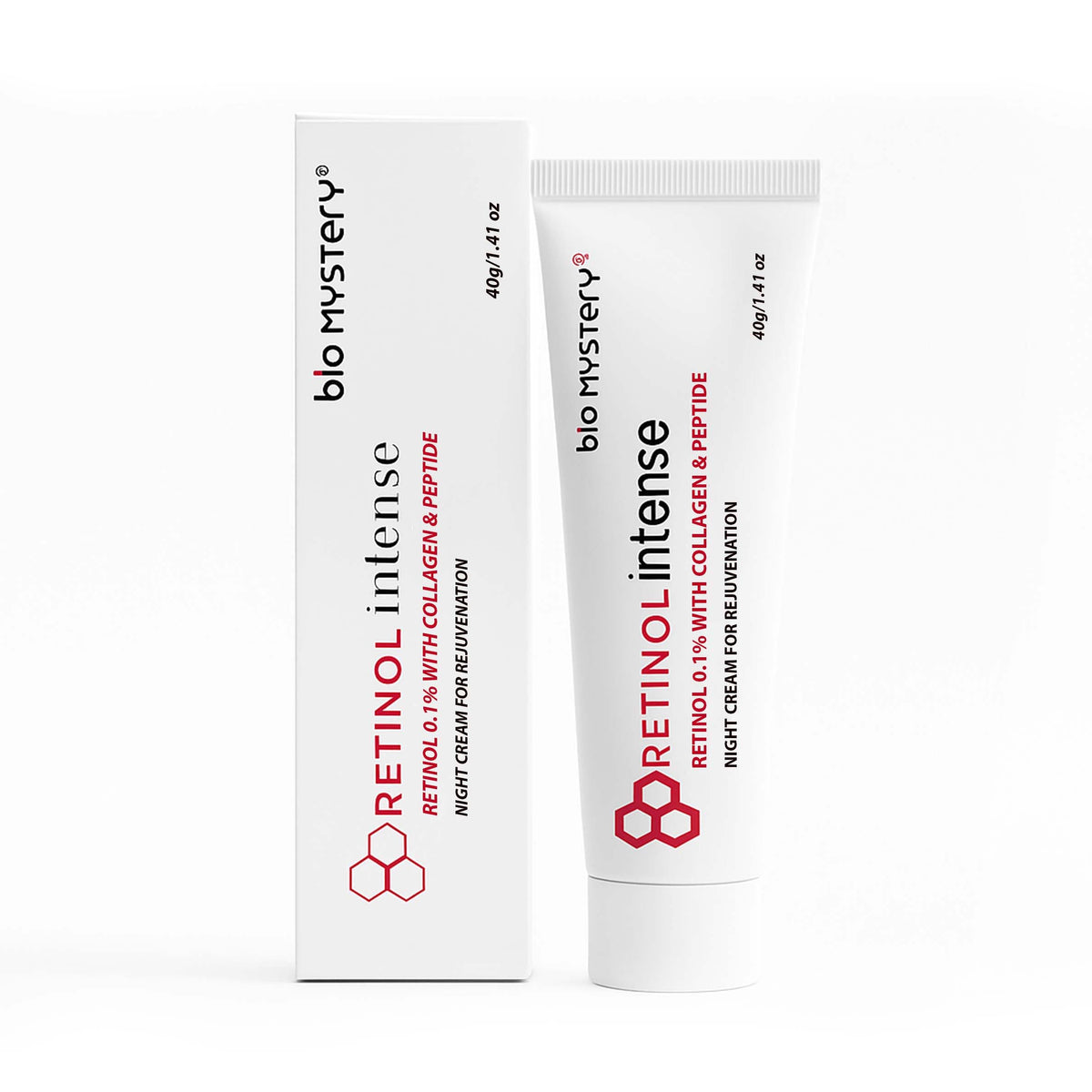 Bio Mystery Retinol 0.1 Intense Cream With Collagen & Peptide Vitamin A Fine Lines, Sun Spots, Anti-Aging (35 Gram / 1.23 Oz)