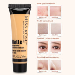 Foundation Makeup Smooth Makeup Base, Face Liquid Foundation Matte Wear Concealer Cover Cream, Liquid Foundation Makeup (Beige 2)
