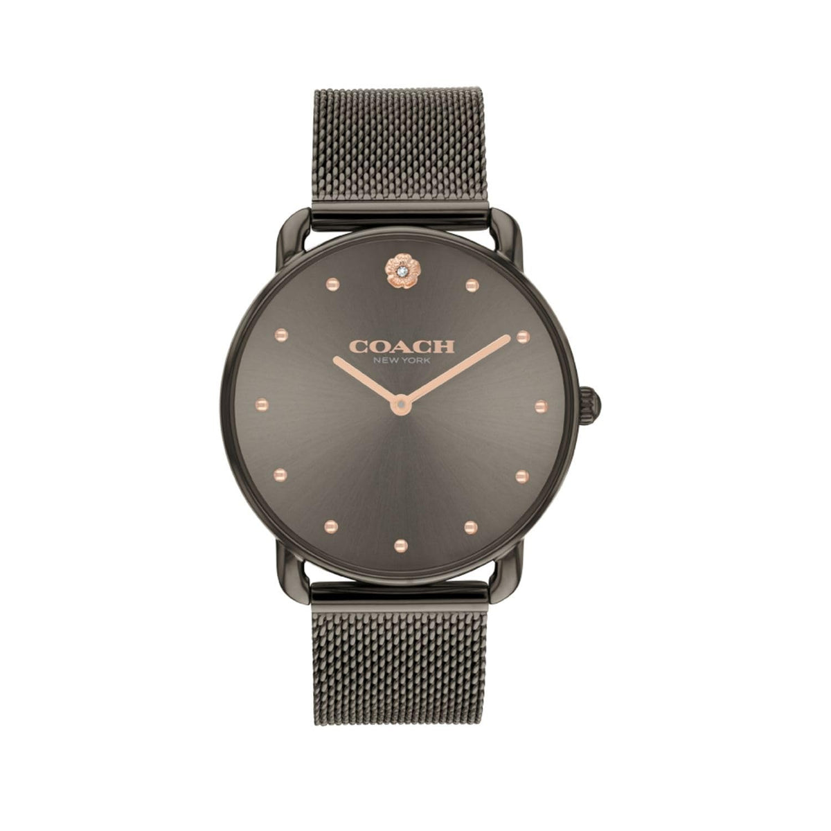 COACH WOMEN'S GREY DIAL IONIC PLATED GREY STEEL BRACELET WATCH - 14504210
