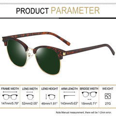 Joopin Polarized Semi Rimless Sunglasses Men Women, Classic Half Frame Sun Glasses UV Protection