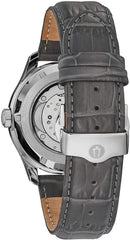 Bulova Men's Classic Wilton 6-Hand Chronograph Quartz, Luminous Hands, Textured Dial, Roman Numeral Markers - Gray