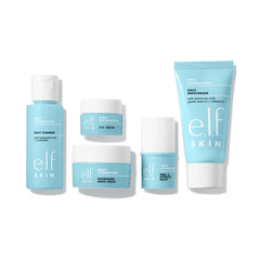 e.l.f. SKIN Jet Set Hydration Kit, Travel Friendly Hydrating Skincare Set, Face Cleanser, Balm, Moisturiser, Eye Cream and Night Cream, Vegan and Cruelty-Free