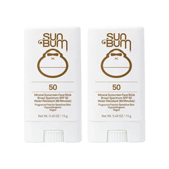 Sun Bum Mineral SPF 50 Sunscreen Face Stick 2 Pack, Broad Spectrum UVA/UVB Protection, Vegan & Hawaii 104 Compliant (Octinoxate & Oxybenzone Free), Natural Reef Friendly Formula