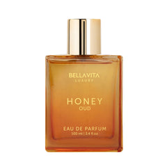 BellaVita Luxury Honey Oud Eau De Parfum for Men & Women with Patchouli, Vanilla, Bergamot | Floral, Spicy EDP Fragrance Scent, 100ml