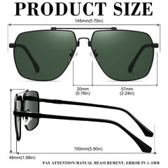 KANASTAL Polarized Sunglasses for Men Women, Large Memory Metal Frame Lightweight Sun Glasses 100% UV400 Protection Shades for Driving