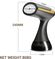 MOLOR Portable Steamer for Clothes, Handheld Garment Steamer With 350ml Water Tank,30-Second Fast Heat-up, Auto-Off,1500W Powerful Fabric Wrinkle Remover for Home And Travel (Black)