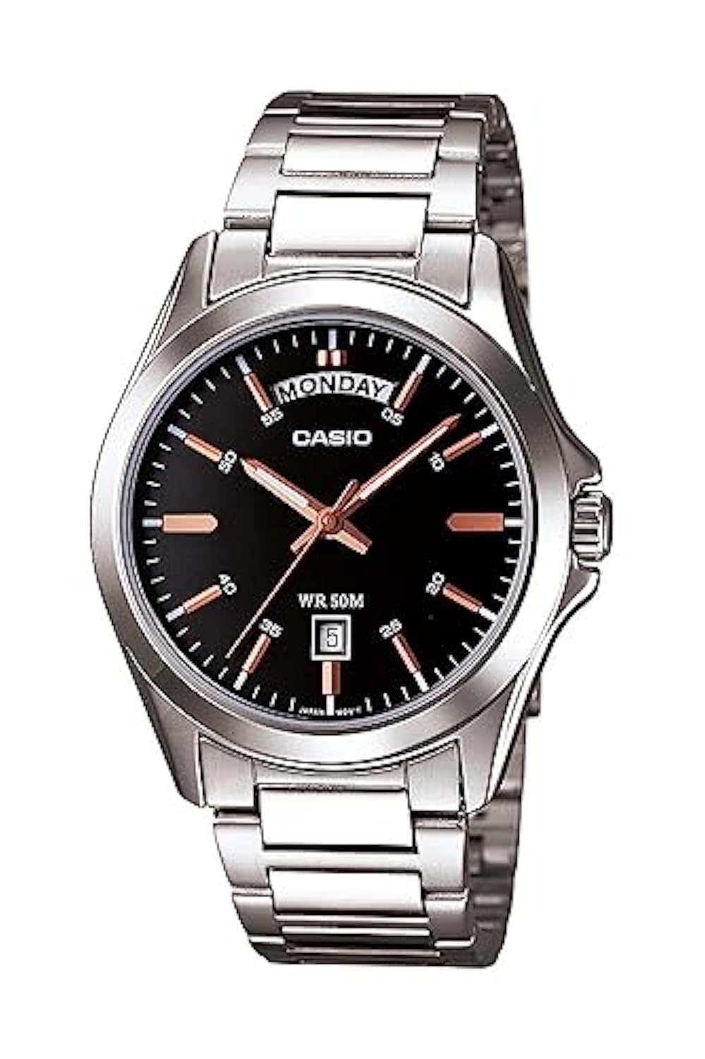 Casio Men's Stainless Steel Band Watch Grey/Black