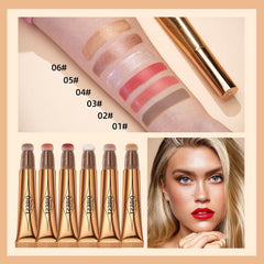 KANZA- Multifunctional Blush Stick Makeup | Liquid Face Blush Concealer Pen | Waterproof Body Face Contouring Makeup | Matte Finish Liquid Contour Stick with Soft Cushion Applicator | 15g (#02)