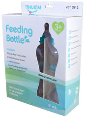 Tinukim 9 Ounce Hands Free Baby Bottle Anti-Colic Nursing System for Babies and Infants, Set of 2