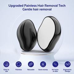 FREEAIR Crystal Hair Remover, Magic Painless Silky Smooth Hair Eraser Hair Removal Legs Arm Epilator Tool for Women and Men (JM-Black)