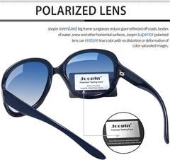 Joopin Polarized Sunglasses for Women, Ladies Big Frame Polarized Eyewear UV400 Protection Driving Fishing - Blue/Gradient Blue