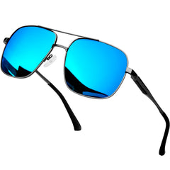 KANASTAL Polarized Sunglasses for Men Women, Large Memory Metal Frame Lightweight Sun Glasses 100% UV400 Protection Shades for Driving