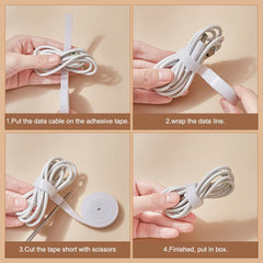 URbazaar Data Cable Organizer Storage Box With Lid Electronic Cables Organizer Box Transparent Charger Cable Organiser Desk Accessories Storage Organizer Cable Management With 1 Roll Ties Strap(D)