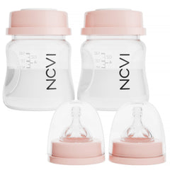 NCVI Baby Bottles Compatible with NCVI Breast Pump 8782/8780-2, Breast Milk Storage Bottles with and Travel Caps, Anti-Colic, BPA Free, 4.7oz/140ml, 2 Count