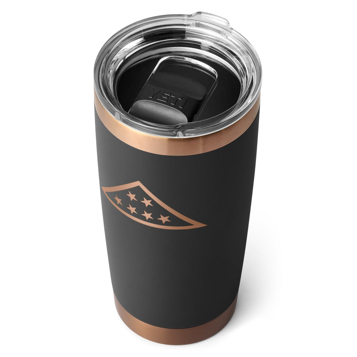 YETI Rambler 20 oz Tumbler, Stainless Steel, Vacuum Insulated with MagSlider Lid - Folds of Honor-Black