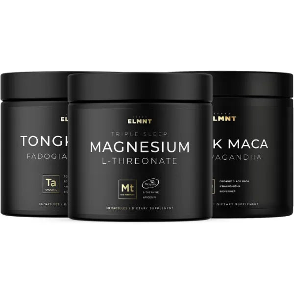 TERRA ELMNT Magnesium L-Threonate, Black Maca Root, and Tongkat Ali Bundle