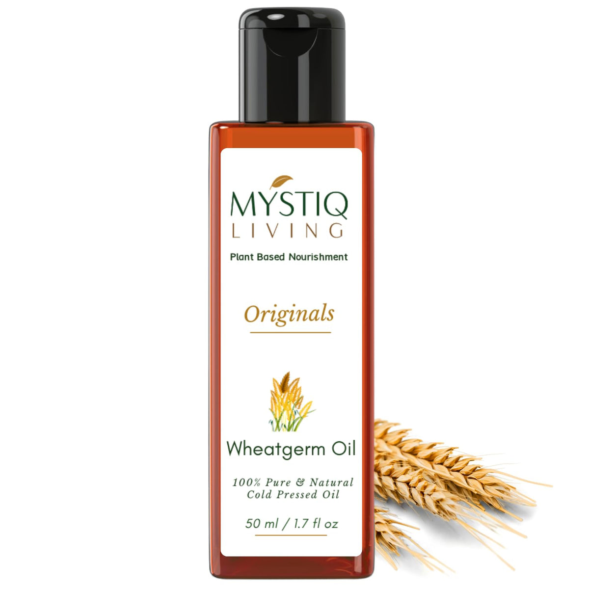 Mystiq Living Wheat Germ Oil, 50ML | Cold Pressed | 100% Pure and Natural