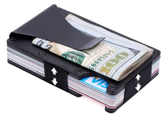 Metal Credit Card Holder Travel Mini RFID Wallet Men Card Case Porte Carte Male Money Clip Black