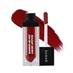 SUGAR Cosmetics Smudge Me Not Liquid Lipstick 21 Aubergine Queen (Blackened Burgundy), 4.5 ml