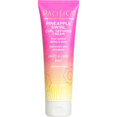 Pacifica Pineapple Swirl Curl Defining Cream for Curly Hair 4 oz – Frizz Control & Curl Enhancer Styling Cream for Curly & Wavy Hair Coconut Oil & Hyaluronic Acid Defines & Adds Bounce Without Crunch