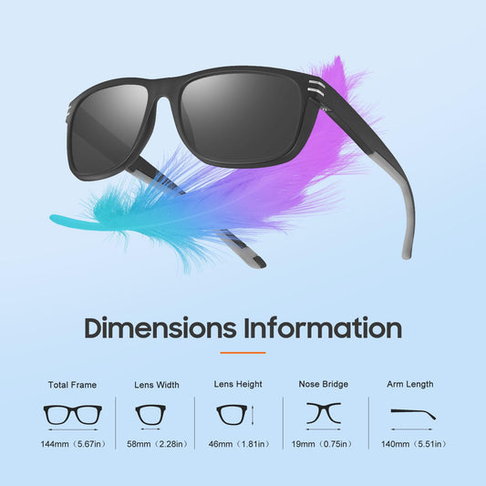 WASAIKKU Polarized Sunglasses for Men Fashion Sunglasses with 100% UV Protection Sports Fishing Driving Shades