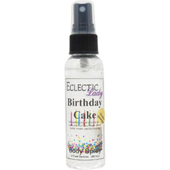 Eclectic Lady Birthday Cake Body Spray, Double Strength, 2 ounces, Body Mist for Women with Clean, Light & Gentle Fragrance, Cologne with Soft, Subtle Aroma For Daily Use