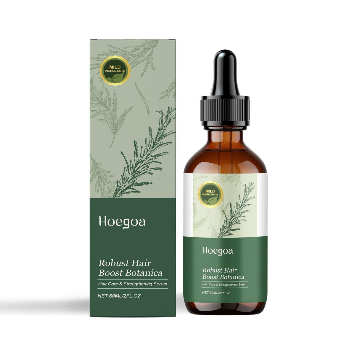 Hoegoa Essential Oil for Hair Growth Serum, Natural Strengthening Formula with, Smooths And Brightens Hair. 60ml/2fl oz