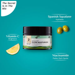 Pilgrim Squalane Niacinamide & Vitamin C Glow Moisturizer for face | Moisturizer for dry skin hydration | Face moisturizer with vitamin c for glowing skin | Non-greasy | 50 gm