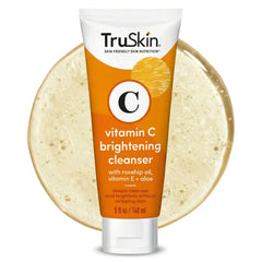 TruSkin Vitamin C Face Wash Cleanser - Brightening Facial Cleanser with Vitamins C & E, Rosehip Oil, Aloe Vera & MSM - Gently Cleanses, Refreshes & Supports Radiant Skin