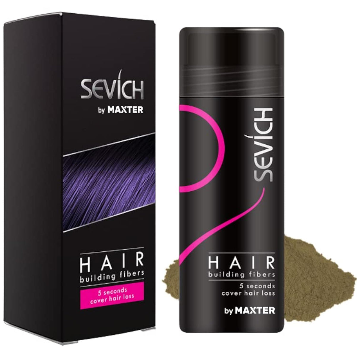 Maxter Hair Fiber for Men and Women - Hide Hair Loss Instantly - 100% Natural Powdered Cotton Microfibers (Light Brown 25g)