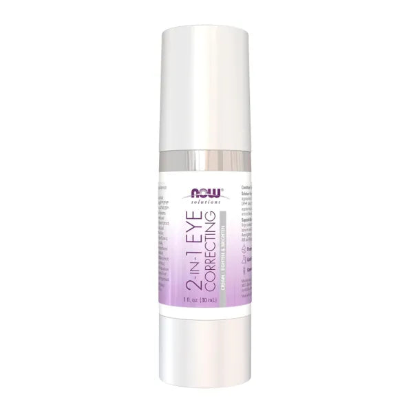 NOW Foods Solutions, Eye Cream, 2 in 1 Correcting to Tighten and Brighten the Eye Area, 1-Ounce