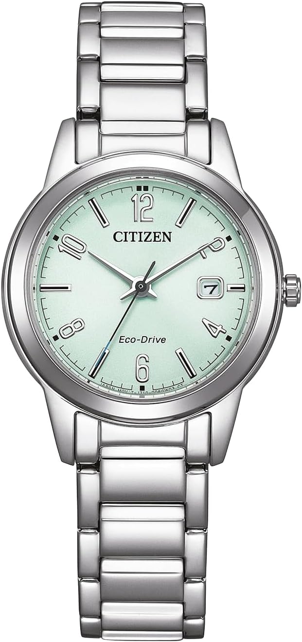 CITIZEN FE1241-71X Women's Analogue Quartz Watch with Stainless Steel Strap, Green, Bracelet