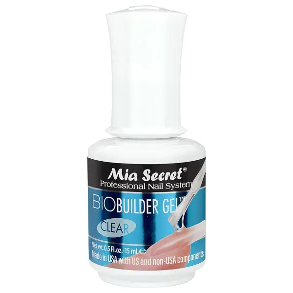 Mia Secret Clear Brush-on Nail Sculpting Gel, 0.5 oz Biobuilder Clear Builder Gel in a Bottle For Nail Extensions and Natural Nails