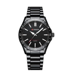 CURREN New Model CURREN Brand Light Up Dial Male Watch Simple 43mm Big Dial Stainless Steel Strap Waterproof 3ATM Men's Clock 8452 - BLACK