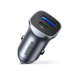 UGREEN PD 24W Car Charger Fast Charging Dual USB Car Plug Adapter Car Charger Type C Compatible with iPhone 16 Pro Max/16 Pro/15/14/13 Pro Max/12/11, iPad Pro/mini 6,Samsung S24/S23, Huawei Mate60,etc