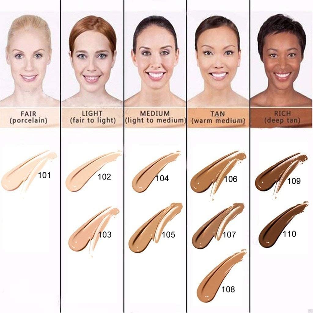 Glamza Phoera Foundation Full Coverage Makeup Set - 24hr Long Lasting Oil Control - Soft Smooth Matte Flawless Concealer Cream - Inc x8 30ml Foundation & Silicone Blender Sponge (110 Truffle)