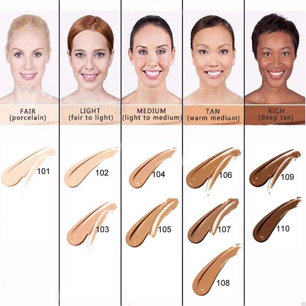 Glamza Phoera Foundation Full Coverage Makeup Set - 24hr Long Lasting Oil Control - Soft Smooth Matte Flawless Concealer Cream - Inc x8 30ml Foundation & Silicone Blender Sponge (106 Warm Sun)