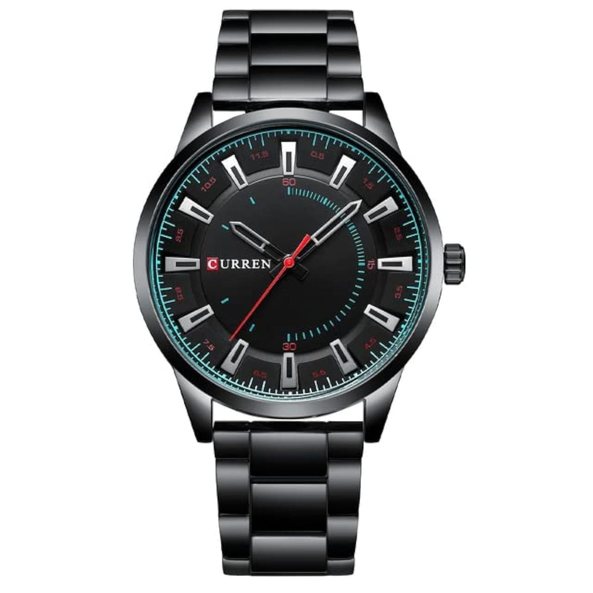 CURREN 8406 Top Brand Luxury Fashion Watch Men's New Stainless Steel Waterproof Wrist Watch - BLACK GREEN