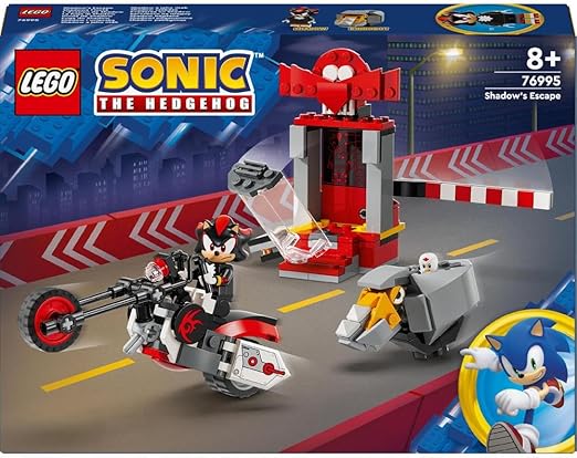 LEGO Sonic the Hedgehog Shadow the Hedgehog Escape, Motorbike Toy for Kids, Boys & Girls aged 8 Plus with Buildable Lab, Badnik Rhinobot & Clucky Video Game Character Figures, Gifts for Gamers 76995