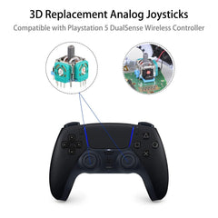 4PCS 3D Analog Joystick Replacement for PS5 Controller, Thumbsticks Repair Tool Kit Compatible with Playstation 5 DualSense Wireless Controller, Drift Damaged Joystick Replacements with Screwdriver