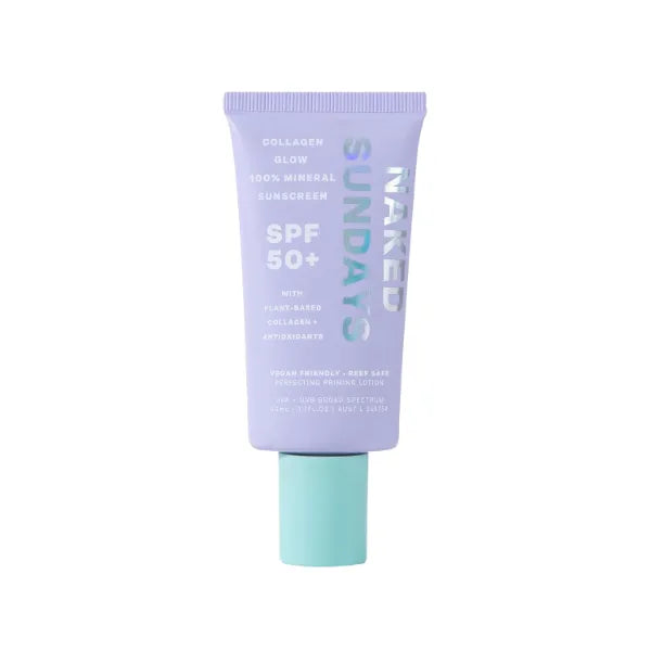 Naked Sundays SPF 50+ Mineral Sunscreen, Hydrating SPF with Zinc Oxide, Primer & Sheer Tint, Mineral SPF for Healthy Glow