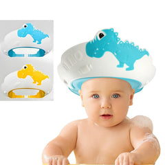 Bolivia's Baby Shower Cap, 2pcs Blue Baby Shower Cap for Kids Hair Washing Shield Toddler Bath hat Baby Shower Visor Baby Shampoo Cap Head Protector Cute Dinosaur Shape Makes Baby Bath More Fun