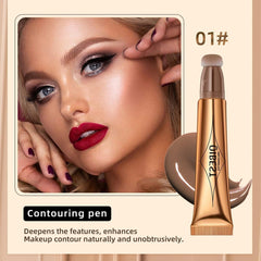 MAKINGTEC 3 Pcs Cream Contour Sticks with Cushion Applicator,Shades with Highlighter & Blush,Waterproof Contour Pen,Highlighter Stick,Blush Stick Easy to Create 3D Face Makeup