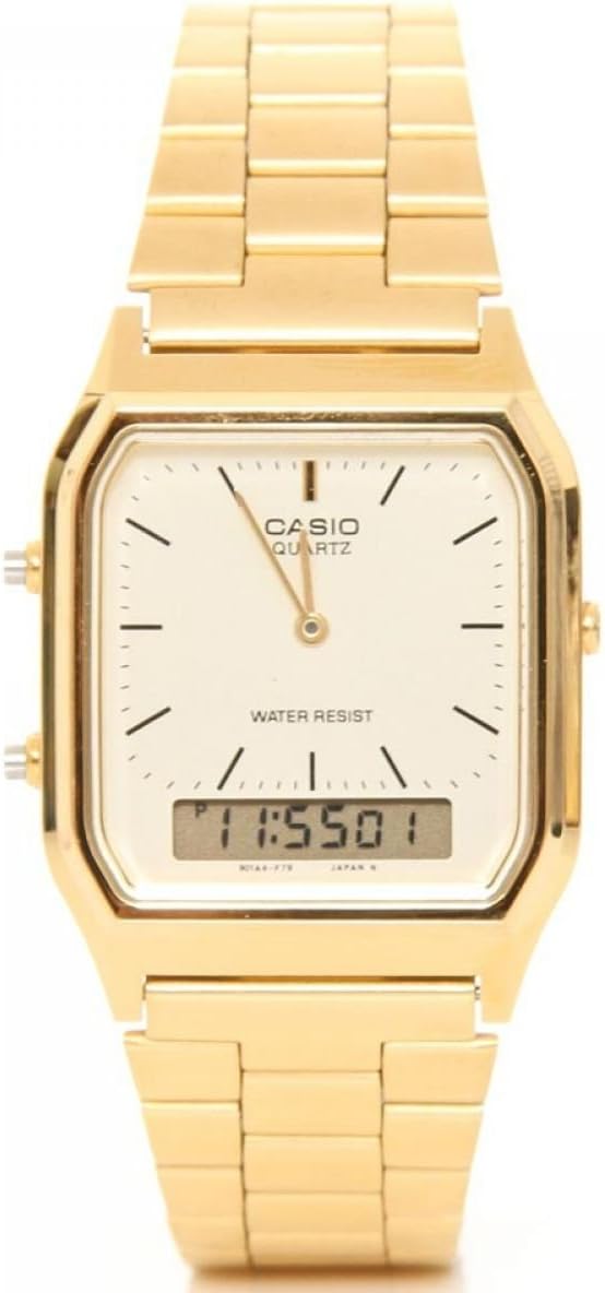 Casio Mens Quartz Watch Gold/White