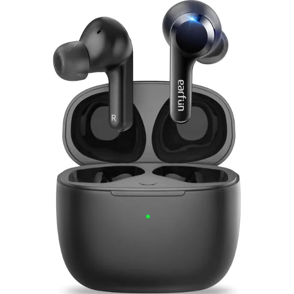 EarFun Air True Wireless Earbuds, Bluetooth Earbuds with 4 Mics, Sweatshield™ IPX7 Waterproof with Volume Control, USB-C Fast Charge, in-Ear Headphones with Wireless Charging, Deep Bass, 35H Playtime