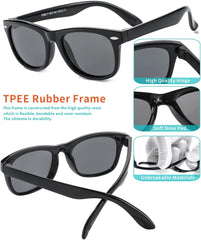 Flexible Kids Sunglasses Polarized Sports Sun Glasses Girls Boys Shades with Straps UV400 Protection Eyewear for Age 2-10