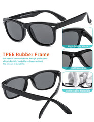 Flexible Kids Sunglasses Polarized Sports Sun Glasses Girls Boys Shades with Straps UV400 Protection Eyewear for Age 2-10