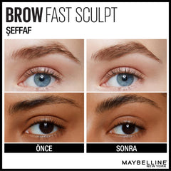 MAYBELLINE Express Brow Fast Sculpt Eyebrow Gel, Shapes and Colours Eyebrows, All Day Hold Mascara, 10 Clear, 0.023 kg